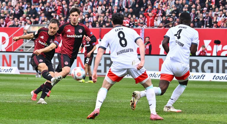 21 03 2026 Soccer Season 2025 2026 2 Soccer Bundesliga 27 Matchday 1 FC Nürnberg FCN Club 1 FC Kaiserslautern FCK Rote Roten Teufel Sportfoto Zink xwoxzix DFL regulations prohibit any use of photographs as image sequences and or quasi video only for editorial use Julian Justvan 10, 1 FC Nürnberg FCN Chance Torchance