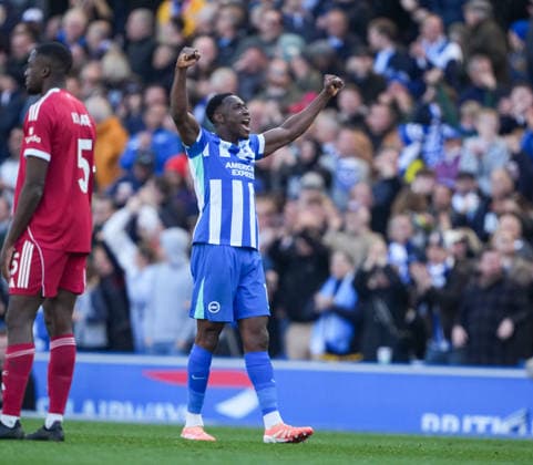 Brighton and Hove Albion v Liverpool, Premier League, Football, Amex Stadium, Brighton, UK - 21 Mar 2026 GOAL - Danny Welbeck of Brighton celebrates his second goal 2-1 Brighton Amex Stadium Brighton UK, UK NEWSPAPERS OUT Copyright: xSeanxRyanx