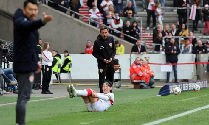 21 03 26 Women VfB Stuttgart 1 FSV Mainz 05 Germany, Stuttgart, 21 03 2026, Football, Women, 2 Bundesliga, Season 2025 2026, VfB Stuttgart 1 FSV Mainz 05 Heiko Gerber Coach VfB Stuttgart