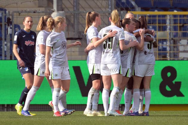 Goal,Goal celebration for 0 1 the goal by Lineth Beerensteyn VfL Wolfsburg, 09 GER, TSG 1899 Hoffenheim vs VfL Wolfsburg, Football, Google Pixel Frauen Bundesliga, Saison 2025 2026, 21 03 2026 DFB DFL regulations prohibit any use of photographs as image sequences and or quasi video GER, TSG 1899 Hoffenheim vs VfL Wolfsburg, Football, Google Pixel Frauen Bundesliga, Saison 2025 2026, 21 03 2026 Hoffenheim Copyright: xEibner-Pressefoto TobiasxBaurx EP_TBR