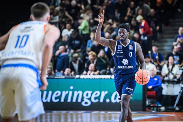 easycredit BBL Basketball Bundesliga 2025 2026 25 Matchday 21 03 2026 Science City Jena vs SYNTAINICS MBC Khyri Thomas MBC shows a move at Sparkassen Arena