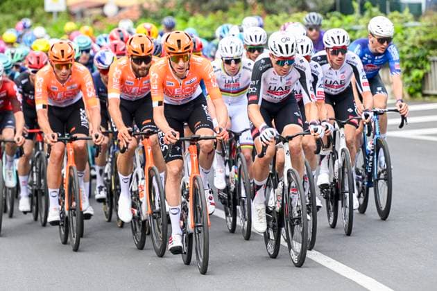 Milan Sanremo 2026 Cycling Race SANREMO, ITALY - MARCH 21 : Vermeersch Florian (BEL) of UAE Team Emirates - XRG during the 117th edition of Milan Sanremo an UCI World Tour 1.UWT one day cycling road race for Men Elite of 298 km with start in Pavia and finish in Sanremo on March 21, 2026 in Sanremo, Italy, 21 03 2026 ( Motordriver Guy De Vuyst - Sanremo Italy  Copyright: xNicoxVereeckenx