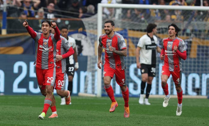 Exultation Cremonese™s Youssef Maleh goal during the Serie A soccer match between Parma and Cremonese at the Ennio Tardini Stadium in Parma - Saturday March 21, 2026. - Soccer .  Copyright: xGiannixSantandrea LaPressex
