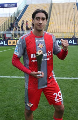 Cremonese™s Youssef Maleh Panini player of the match during the Serie A soccer match between Parma and Cremonese at the Ennio Tardini Stadium in Parma - Saturday March 21, 2026. - Soccer .  Copyright: xGiannixSantandrea LaPressex