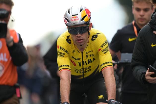 Belgian Wout van Aert pictured after the Milano-Sanremo one day cycling race for men, 298km from Milan to San Remo, Italy, Saturday 21 March 2026. DAVIDxPINTENS  x168475538x
