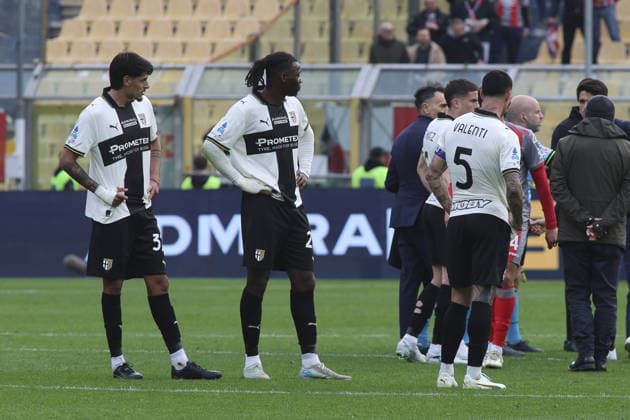 Parma players expresses disappointment at the end of Parma Calcio vs US Cremonese, 30Â° Serie A Enilive 2025-26 game at Ennio Tardini stadium in Parma (PR), Italy, on March 21, 2026.  Copyright: xDavidexCasentini IPAxSportx xipa-agency.netx xx IPA_73238034 IPA_Agency_IPA73238034