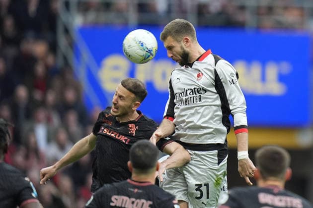 AC Milan s Strahinja Pavlovic during the Serie A soccer match between Milan and Torino at the San Siro Stadium in Milan , north Italy - Saturday , March 21 , 2026. - Soccer .  Copyright: xSpada LaPressex