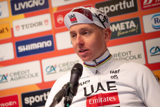 Tadej Poga?ar of UAE Team Emirates XRG press conference, PK, Pressekonferenz the 298-kilometer menÕs elite one-day Milano-Sanremo cycling race from Pavia to Sanremo, Italy, Saturday, March 21, 2026. - Cycling  Copyright: xMarcoxAlpozzi LaPressex
