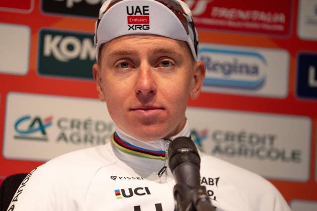 Tadej Poga?ar of UAE Team Emirates XRG press conference, PK, Pressekonferenz the 298-kilometer menÕs elite one-day Milano-Sanremo cycling race from Pavia to Sanremo, Italy, Saturday, March 21, 2026. - Cycling  Copyright: xMarcoxAlpozzi LaPressex