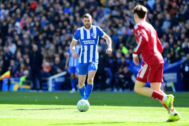 Brighton and Hove Albion v Liverpool, Premier League James Milner Midfielder of Brighton and Hove Albion in action during the Premier League match between Brighton and Hove Albion and Liverpool at the American Express Stadium, Brighton and Hove, UK on 21 March 2026. Brighton and Hove American Express Stadium East Sussex UK Editorial use only DataCo restrictions apply See www.football-dataco.com , Copyright: xJeffxMoodx PSI-23949-0074