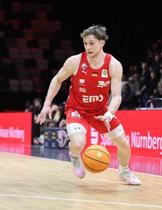 21 03 2026 Basketball Season 2025 2026 2 Bundesliga Pro A 28 Matchday Nuremberg Falcons Basketball Club NBC Uni Baskets Münster Sportfoto Zink DaMa xdaxmax Vincent John Friederici 30, Nuremberg Falcons BC NBC