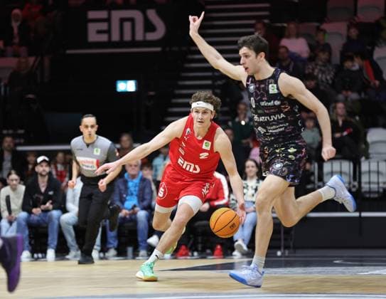21 03 2026 Basketball Season 2025 2026 2 Bundesliga Pro A 28 Matchday Nuremberg Falcons Basketball Club NBC Uni Baskets Münster Sportfoto Zink DaMa xdaxmax Cartee Dean Whitt 2, Nuremberg Falcons BC NBC Andrew O Brien 0, Uni Baskets Münster