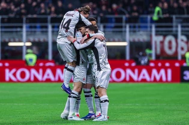 CALCIO - Serie A - AC Milan vs Torino FC Strahinja Pavlovic of AC Milan celebrates after scoring a goal during Serie A 2025 26 football match between AC Milan and Torino FC at San Siro Stadium in Milan Milan Italy  Copyright: xIPAxSport ABACAx