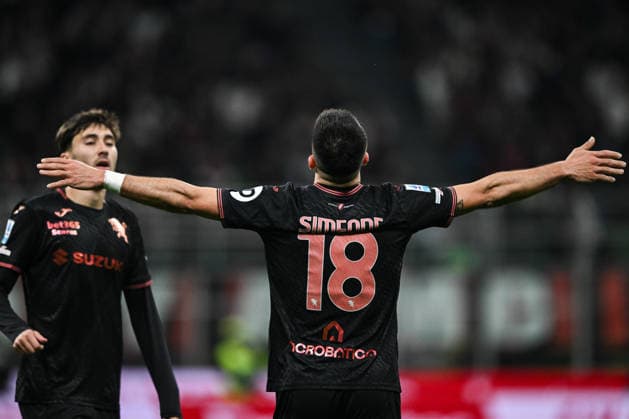Giovanni Simeone of Torino FC celebrating after a goal during the Italian Serie A football match between AC Milan and Torino FC on February 21th, Giuseppe Meazza San Siro Siro stadium in Milan, Italy  Copyright: xTizianoxBallabio IPAxSportx xipa-agency.netx xx IPA_73246221 IPA_Agency_IPA73246221