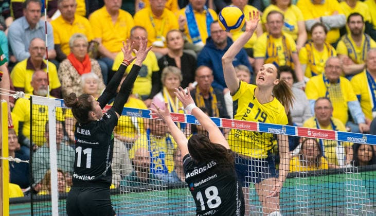 Volleyball, Women, VBL, Playoffs, SSC Palmberg Schwerin - Ladies in Black Aachen