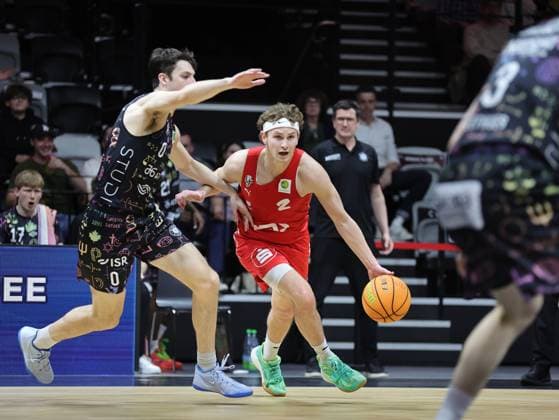 21 03 2026 Basketball Season 2025 2026 2 Bundesliga Pro A 28 Matchday Nuremberg Falcons Basketball Club NBC Uni Baskets Münster Sportfoto Zink DaMa xdaxmax Andrew O Brien 0, Uni Baskets Münster Cartee Dean Whitt 2, Nuremberg Falcons BC NBC