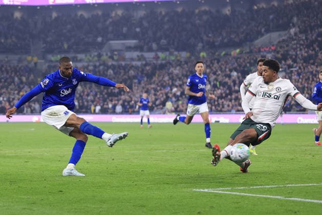 Fußball Premier League Everton gegen Chelsea 21. März 2026 Premier League Everton gegen Chelsea Beto von Everton erzielt sein 2. Tor Foto Simon Stacpoole Abseits Liverpool UK  Copyright: xSimonxStacpoolexOffside