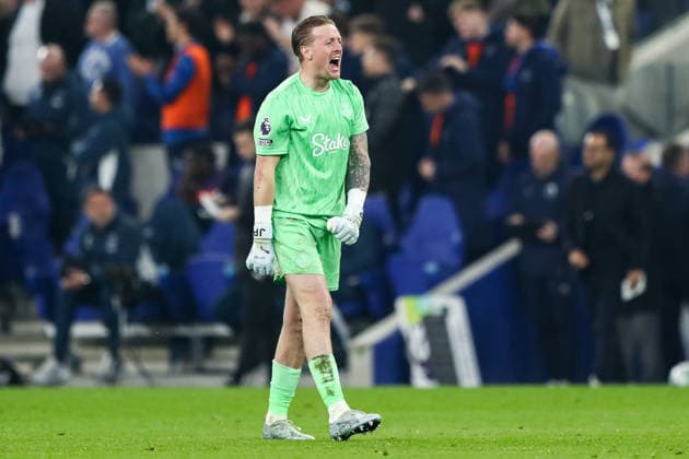 Premier League: Everton v Chelsea Everton goalkeeper Jordan Pickford celebrates Beto of Everton goal to make it 2-0 during the Premier League match Everton vs Chelsea at Hill Dickinson Stadium, Liverpool, United Kingdom on 21 March 2026 (Photo by Jorge Horsted News Images) Liverpool Hill Dickinson Stadium Merseyside United Kingdom Copyright: xJorgexHorsted NewsxImagesx