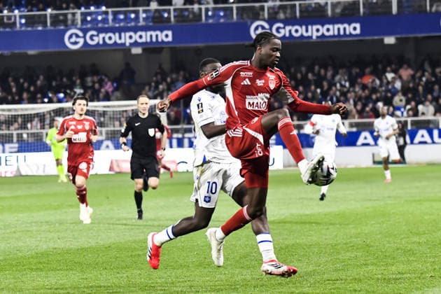 FOOTBALL : AJ Auxerre vs Stade Brestois 29 - Ligue 1 - JournÃ e 27 - 21 03 2026 Junior Diaz (Stade Brestois) AuxerreFrance  Copyright: xBaptistexAutissierx