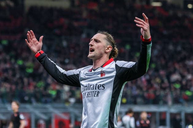 Adrien Rabiot of AC Milan celebrates during Serie A 2025 26 football match between AC Milan and Torino FC at San Siro Stadium in Milan  Copyright: xFabrizioxCarabelli IPAxSportx xipa-agency.netx xx IPA_73250607 IPA_Agency_IPA73250607