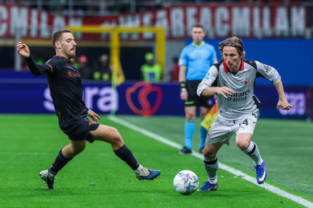 AC Milan vs Torino FC Serie A 2025 26 21 03 2026 Luka Modric of AC Milan seen in action during Serie A 2025 26 football match between AC Milan and Torino FC at San Siro Stadium in Milan Copyright: xBEAUTIFULxSPORTS Carabellix