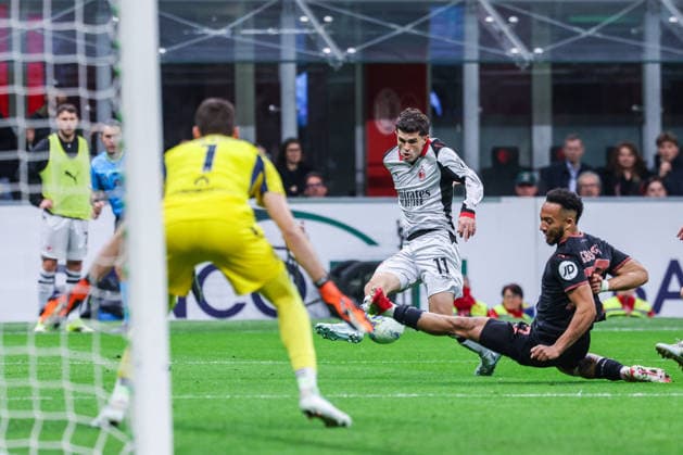 CALCIO - Serie A - AC Milan vs Torino FC Christian Pulisic of AC Milan seen in action during Serie A 2025 26 football match between AC Milan and Torino FC at San Siro Stadium in Milan Milan Italy  Copyright: xIPAxSport ABACAx