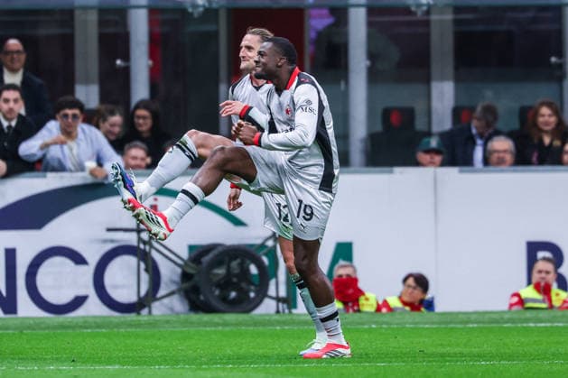 CALCIO - Serie A - AC Milan vs Torino FC Adrien Rabiot of AC Milan celebrates after scoring a goal with Youssouf Fofana of AC Milan during Serie A 2025 26 football match between AC Milan and Torino FC at San Siro Stadium in Milan Milan Italy  Copyright: xIPAxSport ABACAx