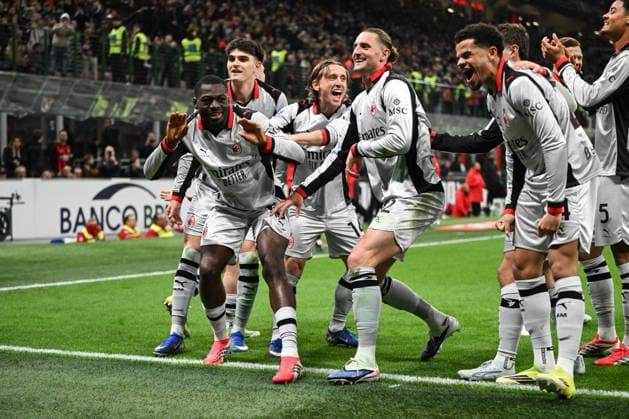 CALCIO - Serie A - AC Milan vs Torino FC Youssouf Fofana and Team of AC Milan celebrating after a goal during the Italian Serie A football match between AC Milan and Torino FC on February 21th, Giuseppe Meazza San Siro Siro stadium in Milan, Italy Milan Italy  Copyright: xIPAxSport ABACAx