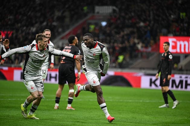 CALCIO - Serie A - AC Milan vs Torino FC Youssouf Fofana of AC Milan celebrating after a goal during the Italian Serie A football match between AC Milan and Torino FC on February 21th, Giuseppe Meazza San Siro Siro stadium in Milan, Italy Milan Italy  Copyright: xIPAxSport ABACAx