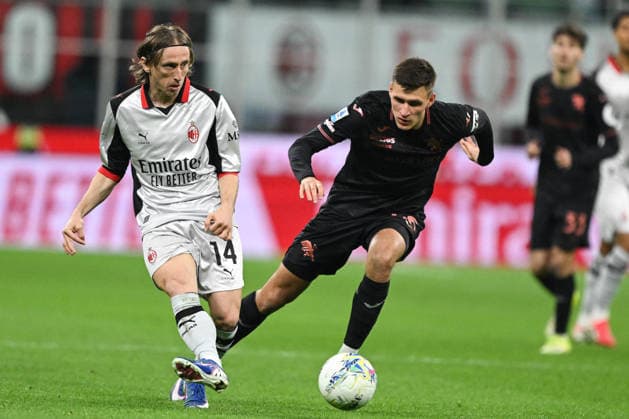 CALCIO - Serie A - AC Milan vs Torino FC Luka Modric of AC Milan in action during the Italian Serie A football match between AC Milan and Torino FC on February 21th, Giuseppe Meazza San Siro Siro stadium in Milan, Italy Milan Italy  Copyright: xIPAxSport ABACAx