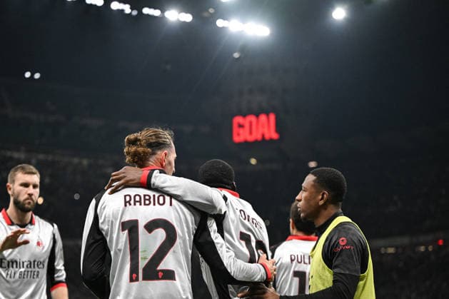 CALCIO - Serie A - AC Milan vs Torino FC Adrien Rabiot of AC Milan celebrating after a goal during the Italian Serie A football match between AC Milan and Torino FC on February 21th, Giuseppe Meazza San Siro Siro stadium in Milan, Italy Milan Italy  Copyright: xIPAxSport ABACAx