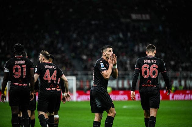 CALCIO - Serie A - AC Milan vs Torino FC Giovanni Simeone of Torino FC celebrating after a goal during the Italian Serie A football match between AC Milan and Torino FC on February 21th, Giuseppe Meazza San Siro Siro stadium in Milan, Italy Milan Italy  Copyright: xIPAxSport ABACAx