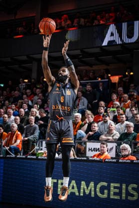 1 Basketball Bundesliga, easyCredit BBL, Season 2025 2026, Men, Main Round, 25 Matchday, 21 03 2026, RASTA Vechta NINERS Chemnitz Corey Davis 5 NINERS Chemnitz at Jumpshot Vechta RASTA Dome Lower Saxony Germany