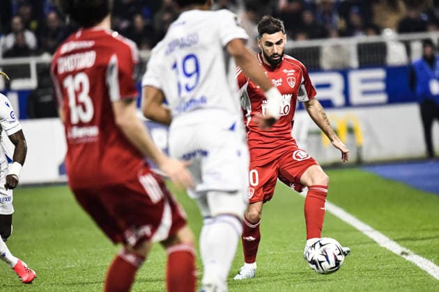 FOOTBALL : AJ Auxerre vs Stade Brestois 29 - Ligue 1 - JournÃ e 27 - 21 03 2026 Romain Del Castillo (Stade Brestois) AuxerreFrance  Copyright: xBaptistexAutissierx