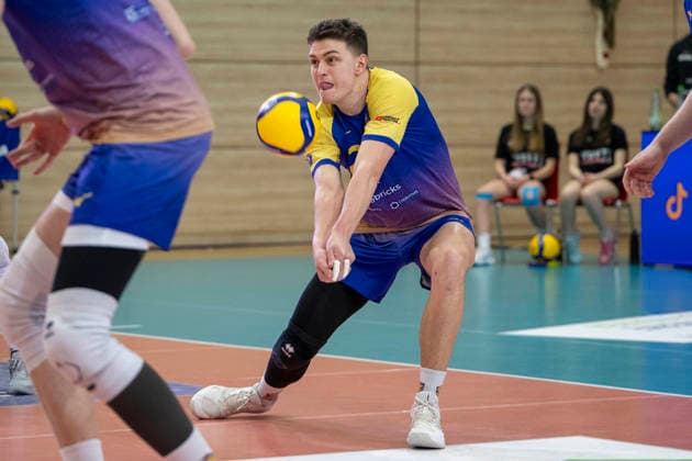 1 Volleyball Bundesliga Season 2025 2026 Cerebricks Volley Goats Mitteldeutschland vs SV Warnemünde Halle, Germany 21 March 2026 In the picture Clay Wieter Bitterfeld Halle Saale swh Arena Sachsen Anhalt Germany
