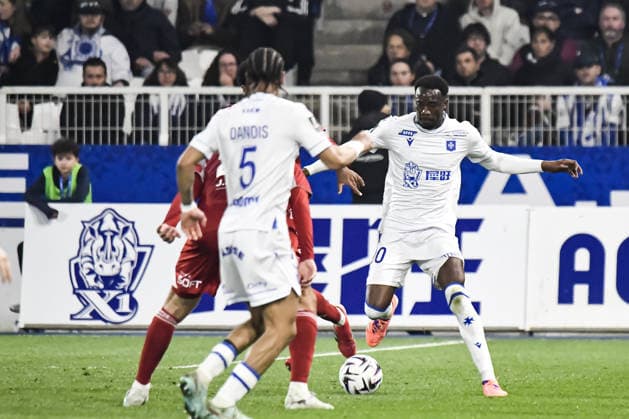 FOOTBALL : AJ Auxerre vs Stade Brestois 29 - Ligue 1 - JournÃ e 27 - 21 03 2026 Sinaly DiomandÃ (AJ Auxerre) AuxerreFrance  Copyright: xBaptistexAutissierx