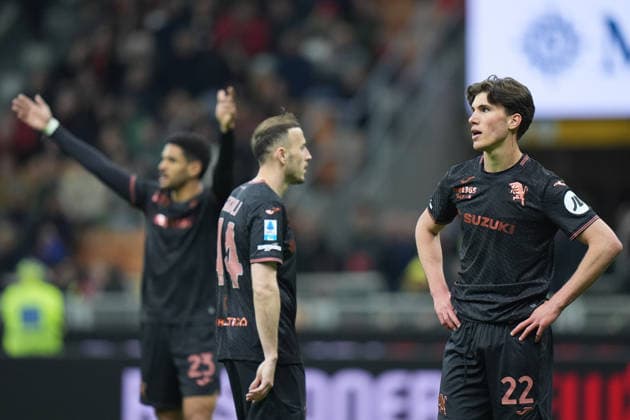 Torino™s Cesare Casadei during the Serie A soccer match between Milan and Torino at the San Siro Stadium in Milan , north Italy - Saturday , March 21 , 2026. - Soccer .  Copyright: xSpada LaPressex