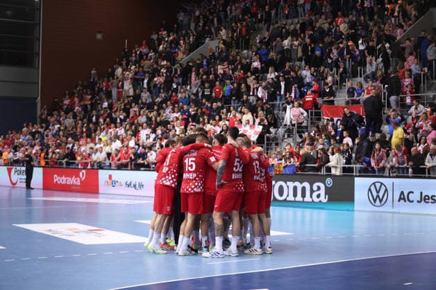 International Friendly, Länderspiel, Nationalmannschaft Match - Croatia v Switzerland Team croatia celebrates after the International friendly match between Croatia and Switzerland at Gradski vrt Hall on March 21, 2026 in Osijek, Croatia.  DavidxJerkovic PIXSELL