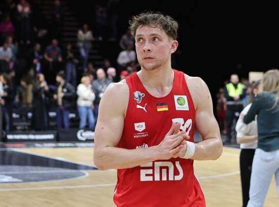 21 03 2026 Basketball Season 2025 2026 2 Bundesliga Pro A 28 Matchday Nuremberg Falcons Basketball Club NBC Uni Baskets Münster Sportfoto Zink DaMa xdaxmax Vincent John Friederici 30, Nuremberg Falcons BC NBC disappointed Disappointmentna