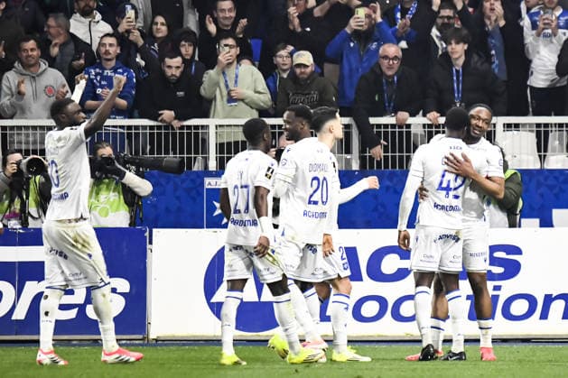 FOOTBALL : AJ Auxerre vs Stade Brestois 29 - Ligue 1 - JournÃ e 27 - 21 03 2026 Joie des joueurs de l™AJ Auxerre aprÃ s le 2e but de Bryan Okoh (AJ Auxerre) AuxerreFrance  Copyright: xBaptistexAutissierx