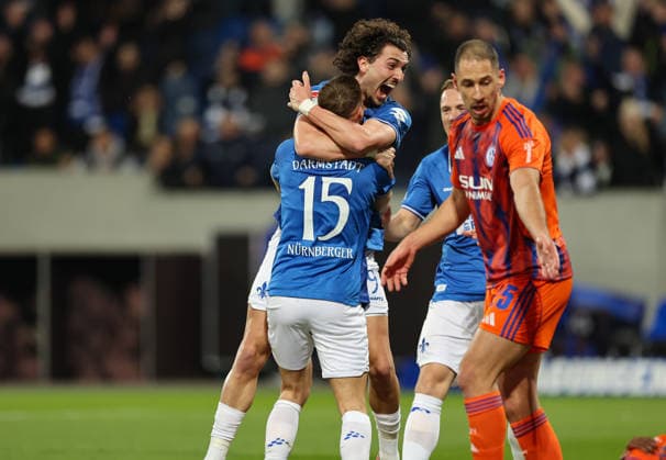 21 03 2026, Soccer 2 Bundesliga, SV Darmstadt 98 FC Schalke 04, v l , Goal celebration, celebrate the goal DFL DFB REGULATIONS PROHIBIT ANY USE OF PHOTOGRAPHS AS IMAGE SEQUENCES AND OR QUASI VIDEO xdcx Copyright: HMBxMedia Claus
