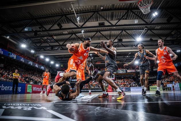 1 Basketball Bundesliga, easyCredit BBL, Season 2025 2026, Men, Main Round, 25 Matchday, 21 03 2026, RASTA Vechta NINERS Chemnitz Lloyd Pandi 41 RASTA Vechta in action Vechta RASTA Dome Lower Saxony Germany