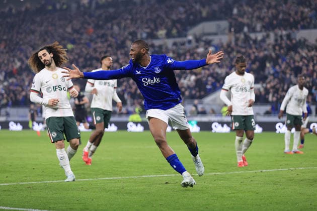 Fußball Premier League Everton gegen Chelsea 21. März 2026 Premier League Everton gegen Chelsea Beto von Everton jubelt Foto Simon Stacpoole Abseits Liverpool UK  Copyright: xSimonxStacpoolexOffside