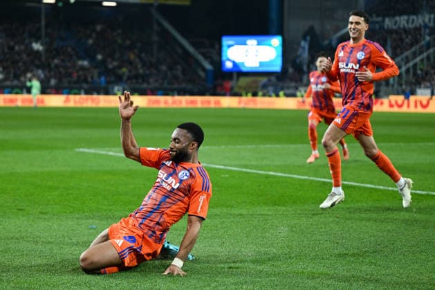 Moussa Sylla FC Schalke 04, 09 celebrates the goal to 0 1, GER, SV Darmstadt 98 vs FC Schalke 04, Soccer 2 Bundesliga, 27 Matchday, Season 2025 2026, 21 03 2026 DFL regulations prohibit any use of photographs as image sequences and or quasi video GER, SV Darmstadt 98 vs FC Schalke 04, Soccer 2 Bundesliga, 27 Matchday, Season 2025 2026, 21 03 2026 Darmstadt Copyright: xEibner-Pressefoto FlorianxWiegandx EP_FWD