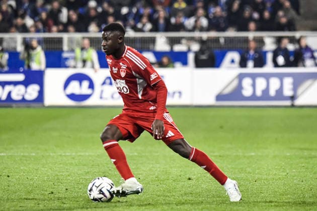 FOOTBALL : AJ Auxerre vs Stade Brestois 29 - Ligue 1 - JournÃ e 27 - 21 03 2026 Pathe Mboup (Stade Brestois) AuxerreFrance  Copyright: xBaptistexAutissierx