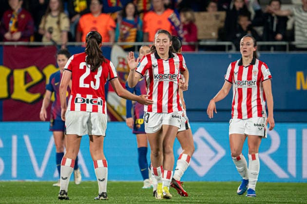 BARCELONA, SPAIN - MARCH 21: Elene Gurtubay (N33) celebrates Athletic Club de Bilbao?s goal during La Liga F Moeve match between FC Barcelona, Barca and Athletic Club de Bilbao at Estadio Johan Cruyff on march 21, 2026 in Barcelona, Spain Copyright: xAndresxLopezxSheridanxx xSPPx Sportspressphoto_SPR115425