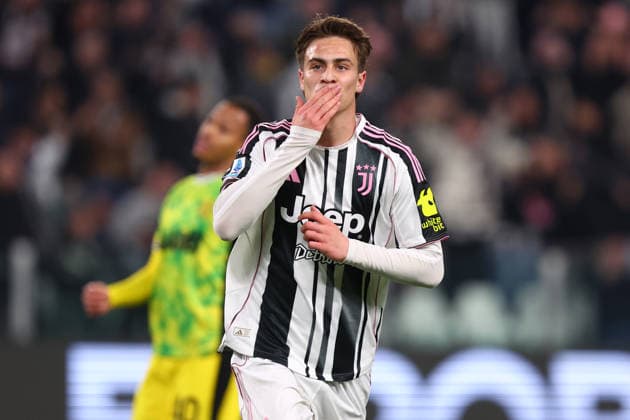 Kenan Yildiz (Juventus Fc) celebrates after scoring his team s first goal, Serie A, Juventus FC v Us Sassuolo , Allianz Stadium, March 21, 2026, Turin, Italy.