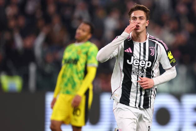 Kenan Yildiz (Juventus Fc) celebrates after scoring his team s first goal, Serie A, Juventus FC v Us Sassuolo , Allianz Stadium, March 21, 2026, Turin, Italy.