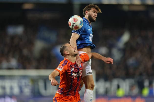 21 03 2026, Football 2 Bundesliga, SV Darmstadt 98 FC Schalke 04, v l , Nikola Katic FC Schalke 04 , Killian Corredor SV Darmstadt 98 DFL DFB REGULATIONS PROHIBIT ANY USE OF PHOTOGRAPHS AS IMAGE SEQUENCES AND OR QUASI VIDEO xdcx Copyright: HMBxMedia Claus