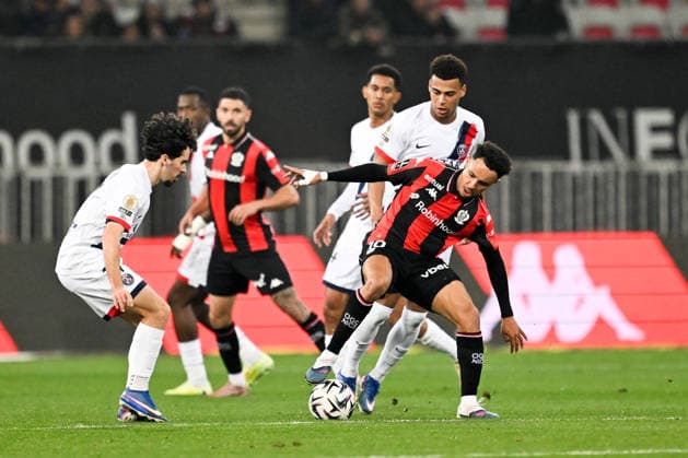 OGC Nice v Paris Saint-Germain - Ligue 1 McDonald s 2025 2026 17 VITINHA (psg) - 14 Desire DOUE (psg) - 10 Sofiane DIOP (ogcn) during the Ligue 1 McDonald s match between Nice and Paris Saint-Germain at Allianz Riviera on March 21, 2026 in Nice, France. Nice France  Copyright: xFEPx 776348332